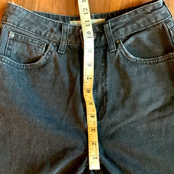 Topshop Moto Mom jeans, high Rise, black grey wash, W25, L28 Tapered leg - Picture 6 of 7